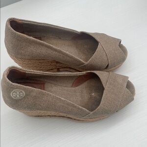 Tory Burch Brown Espadrille Wedges